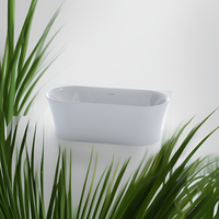 Baignoire autoportante ovale incurvée blanche de 1,7 m en acrylique de haute qualité conforme à la norme CE avec drain