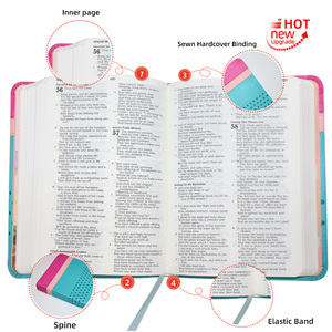 Bible imprimée à la main avec reliure gaufrée, service d'impression créative, version <span class=keywords><strong>Reyna</strong></span> Valera 1960 pour femmes, couleurs variées, Sainte Bible imprimée - Product Image 1