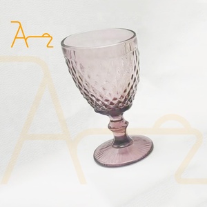 بيع بالجملة دخان أخضر ملون-أواني زجاجية ملونة بتصميم ماسي-أواني زجاجية عتيقة - Product Image 3