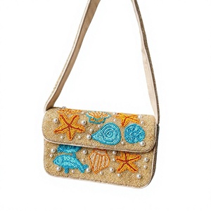 กระเป๋าถือทำมือจากอินเดีย ยี่ห้อ MS Handicraft รับรองคุณภาพ ประดับลูกปัดแก้วหลากสี ดีไซน์สั่งทำได้ พร้อมหูหิ้วแบบถือได้ เหมาะสำหรับใช้ในชีวิตประจำวัน - Product Image 1