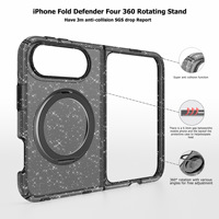 Étui de protection magnétique rotatif à 360° pour iPhone Duo Fold, en PC et TPU, anti-jaunissement, antichoc, vente en gros