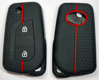 Ensemble de housses de clés de voiture en silicone anti-rayures à 3 boutons et porte-clés pour Toyota COROLLA CAMRY RAV4