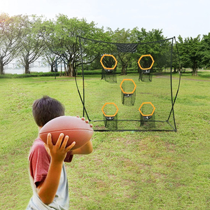 Red de lanzamiento de fútbol para exteriores, accesorio de entrenamiento ortable con 5 bolsillos para practicar Rugby - Product Image 3
