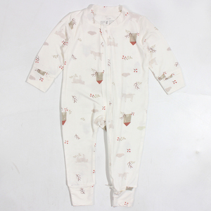 New Bamboo Two-Way Zipper Romper <strong>Onesie</strong> for Baby Boys and Girls Cute Design Made of Bamboo Fiber Fabric for Spring and Summer - Product Image 3