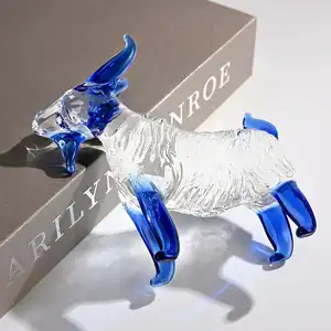 JY Neues Design Heiße Verkäufe Glas Tier Brief besch werer Kristall Ziege Figur Am besten für Geschenke
