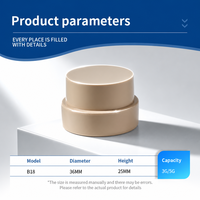 Pot cylindrique en PP beige 3g 5g pour crème cosmétique, échantillon, avec couvercle à clipser, impression sérigraphique personnalisée du logo