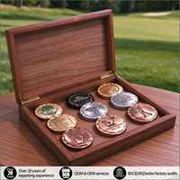 Marqueur de balle de golf en métal personnalisé avec logo, noir mat, émail doux blanc, mascotte animale, cadeau pour tournoi de golf, vente en gros