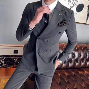 <span class=keywords><strong>Costume</strong></span> de <span class=keywords><strong>style</strong></span> <span class=keywords><strong>anglais</strong></span> professionnel à double boutonnage pour hommes d'affaires - Product Image 4