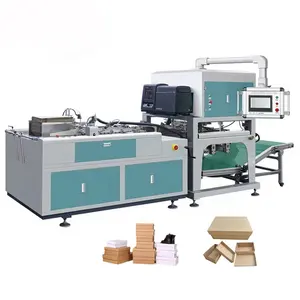 Automatic 4/6 Corner Pasting Carton Cardboard Match Cake Gift Paper Box Making Machine Prices