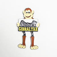 Aimant de réfrigérateur en métal Gibraltar Royaume-Uni, souvenir touristique, décoration pour la maison et la cuisine, singe, souvenirs de Gibraltar, aimant de réfrigérateur