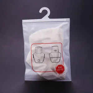 Gantungan Tas Kemasan Kustom Polybag untuk Pakaian Kantong Plastik dengan Kait Gantung