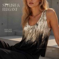 Débardeur en tricot pour femme style punk urbain, imprimé feuille d'or, mode avant-gardiste. Haut en tricot pour femme et gilet en tricot.