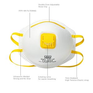 หน้ากากป้องกันเครื่องช่วยหายใจแบบ <span class=keywords><strong>FFP1</strong></span> 5ชั้นผ้า QQQ-PPE ละลายเป่า20แพ็คพร้อมวาล์ว <span class=keywords><strong>CE</strong></span> EN149ป้องกันฝุ่นสำหรับงานเชื่อมฝุ่นของแข็ง - Product Image 2