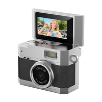 Caméra de vlogging portable 4K, 48MP, écran rotatif pour selfie de 2,4 pouces, zoom optique 8x, anti-vibration électronique, texture en cuir ABS