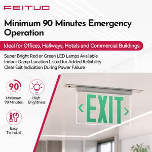 FEITUO Fábrica OEM ODM, Letrero <span class=keywords><strong>de</strong></span> Salida <span class=keywords><strong>de</strong></span> <span class=keywords><strong>Emergencia</strong></span> LED Empotrado <span class=keywords><strong>de</strong></span> Aluminio, <span class=keywords><strong>Luz</strong></span> <span class=keywords><strong>de</strong></span> Señalización <span class=keywords><strong>de</strong></span> Salida para Proyectos <span class=keywords><strong>de</strong></span> Edificios Comerciales, Venta al por Mayor - Product Image 2