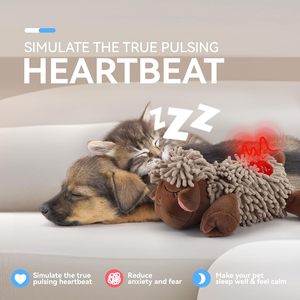 AFP 불안 완화 양털 장난감, 부드러운 플러시 강아지 장난감, 강아지 심장 박동 장난감, 온열 패드 포함, 수면 보조, 강아지 및 고양이를 위한 포근한 장난감 - Product Image 3