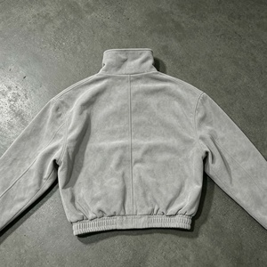 Custom <b>Men's</b> <b>Suede</b> Bomber <b>Jacket</b> Stand Collar Embroidered Letter Front Autumn Streetwear Regular Fit <b>Jackets</b> - Product Image 3