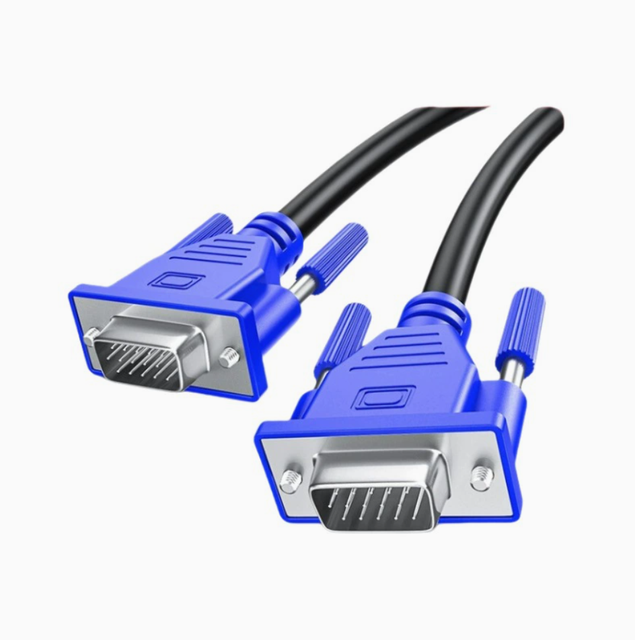 VGA Cable Connects to Computer Monitor, Transmitting Data Signals to the Host Device and VJA Projector Cable