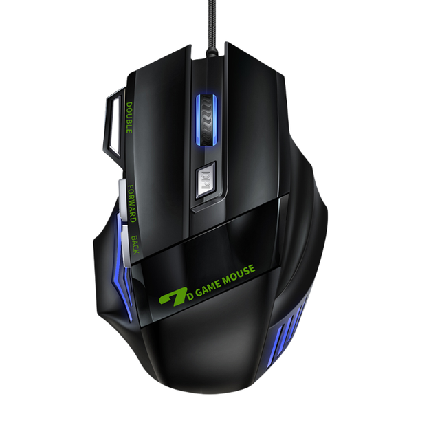 Excellent Quality RGB Four Color Breathing Light Wired Non Slip Gaming Black Mouse Cracked Gaming Audible Mouse for Desktop