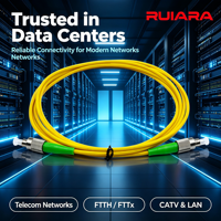 Kabel Patch Cord Serat Optik Kuarsa Mode Tunggal RUIARA FC FC APC Warna Kuning 2.0mm LSZH untuk Pusat Data, Telekomunikasi, FTTH, CATV, LAN