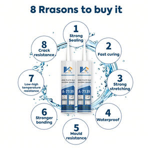 Scellant en <span class=keywords><strong>silicone</strong></span> acétique multi-usages pour verre, <span class=keywords><strong>blanc</strong></span>, résistant aux intempéries, pour baignoire, toilettes, cuisine - Product Image 2