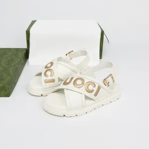 夏季3D缝合儿童凉鞋时尚白色奢华设计男孩女孩凉鞋