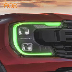 ไฟหน้ารถยนต์ Ranger Raptor Matrix LED DRL RGBW เปลี่ยนสีได้ ควบคุมผ่านแอพฯ  12V รุ่น AOE AOE-RGBW-204 ความสว่าง 8000 ลูเมนส์ จัดส่งฟรีในสหรัฐอเมริกา - Product Image 3