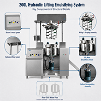 XINYOU Homogénéisateur mélangeur émulsifiant hydraulique à levage par aspiration, agitateur pour la fabrication de cosmétiques, inclinaison automatique