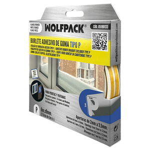Guarnizione elastica per meteoesterno a forma di 'P' 6m. x 9mm. Bianco - Product Image 1