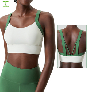 Sujetador deportivo de entrenamiento integral de Color personalizado de fábrica, soporte a prueba de golpes, almohadilla para el pecho, espalda cruzada, Sujetador deportivo para mujer - Product Image 4