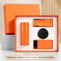 Parapluie pliable anti-UV, batterie externe 10000 mAh, gobelet isotherme en acier inoxydable, haut-parleur 4-en-1, étui de transport pour cadeau de navetteur