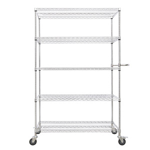 Capacité de chargement supérieure Étagère en acier 5 niveaux NSF <span class=keywords><strong>Metro</strong></span> Office Rayonnage de stockage industriel en fil métallique finition chromée - Product Image 5