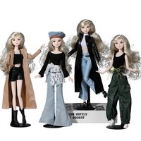 Conjunto de Ropa de 6 Piezas para Muñecas, Estilo Supermodelo, Material de Tela, Múltiples Estilos, Conjuntos de Moda para Niñas, 14 Looks Transformables