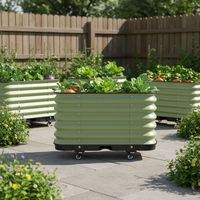 Pot de fleurs autoportant moderne et écologique pour jardin, avec roulettes, TOPSTAR TS6312YDYL