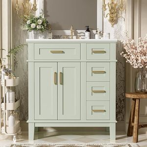 Berbagai gaya Vanity kamar mandi berdiri di lantai dengan wastafel dapat disesuaikan untuk menghasilkan set kabinet kamar mandi mewah - Product Image 1