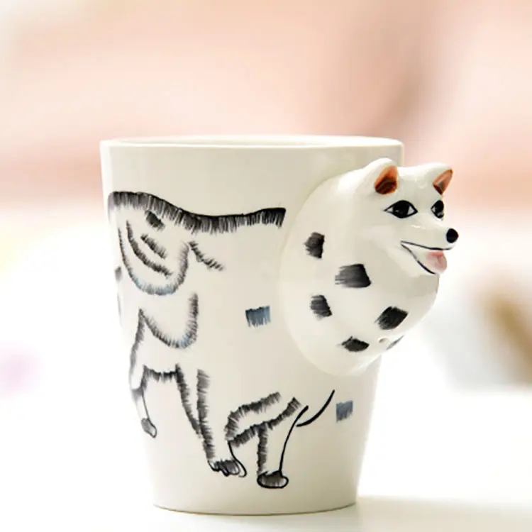 แนวคิดผลิตภัณฑ์ใหม่2023 Kezhi ถ้วยเซรามิกรูปหัวสุนัข3D ขนาด400มล. ขวดน้ำสำหรับผู้หญิง