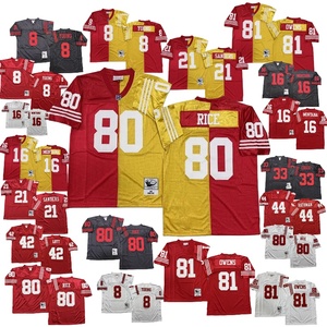 Maillots rétro de <span class=keywords><strong>San</strong></span> <span class=keywords><strong>Francisco</strong></span> 8 YOUNG 16 MONTANA 21 SANDERS 33 CRAIG 42 LOTT 80 RICE 81 OWENS <span class=keywords><strong>Maillot</strong></span> de football américain rétro - Product Image 1