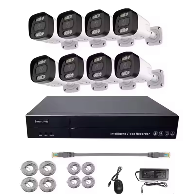 8CH 8MP Security Camera System 8pcs Wired PoE Cameras for Home Security Outdoors Smart Person Pet Vehicle Detection Night Vision
