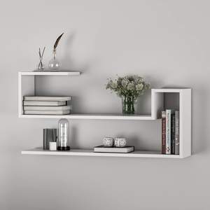 Étagère murale ondulée, étagère à livres, étagère flottante pour la décoration du salon dans un design moderne (blanc) - Product Image 3