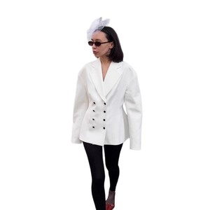 Nouvelle collection 2026 – <span class=keywords><strong>Blazer</strong></span> élégant et décontracté pour femme, blanc, taille ajustée, double boutonnage, veste haut de gamme - Product Image 5
