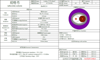 Câble de Communication blindé par câble de Bus violet Profibus DP CAN avec conducteur en aluminium de Folia d'isolation de PVC 2core 4core