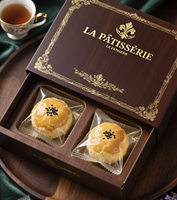 Caja de Regalo con Cajón Deslizable para Postres y Pasteles, con Asa de Cinta, Diseño Artístico, Ecológica, Tamaño Personalizado, Logotipo Personalizado en Relieve, para Panadería