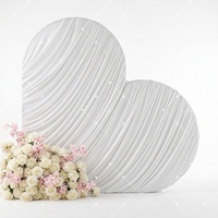 Nuevo Arco de Corazón de Hierro Romántico con Tela Drapeada Artificial para Decoración de Entrada de Ceremonias de Boda y Fiestas en Jardín