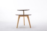 Table basse d'angle en bois de caoutchouc blanc, style scandinave, écologique, design rond, meubles de salon
