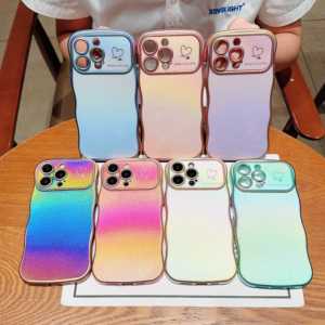 Gloss <span class=keywords><strong>Wave</strong></span> 6D elettrolitica Love Heart Edge per iPhone 16 15 14 13 12 11 Pro Max Window Camera custodia per telefono cellulare per <span class=keywords><strong>Samsung</strong></span> - Product Image 1