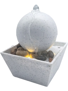 Ceramic Sphere Water Fountain with LED Lights and Stones Handicraft Scenic Design for Home Decor Feng Shui Style Wedding - Product Image 5