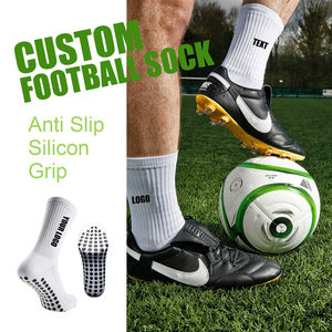 कस्टम फुटबॉल सॉक विरोधी पर्ची सिलिकॉन पकड़ फुटबॉल मोजे पुरुषों के लिए अनुकूलित फुटबॉल पकड़ सॉक - Product Image 1