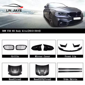 Pièces de voiture automobiles Style M3 pour 2013-2018 BMW Série 3 F30 M3 PP Kits de carrosserie de pare-chocs Jupes latérales Tuyau d'échappement et garde-boue de capot - Product Image 5