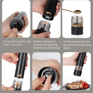 Electric New Smart USB <b>Salt</b> Electric <b>Salt</b> and Pepper <b>Shaker</b> Rechargeable Pepper Grinder Mill Set - Product Image 3