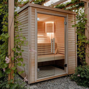 Moderna <span class=keywords><strong>Sauna</strong></span> a infrarossi a casa <span class=keywords><strong>palestra</strong></span> con vetro panoramico porta in legno massello cicuta & cedro rosso per la terapia e vista panoramica - Product Image 2